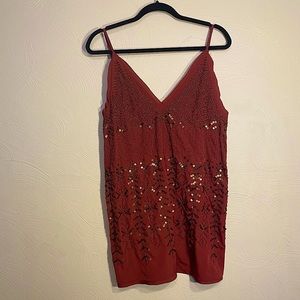 Free People | Beaded Berry Slip Dress | S |